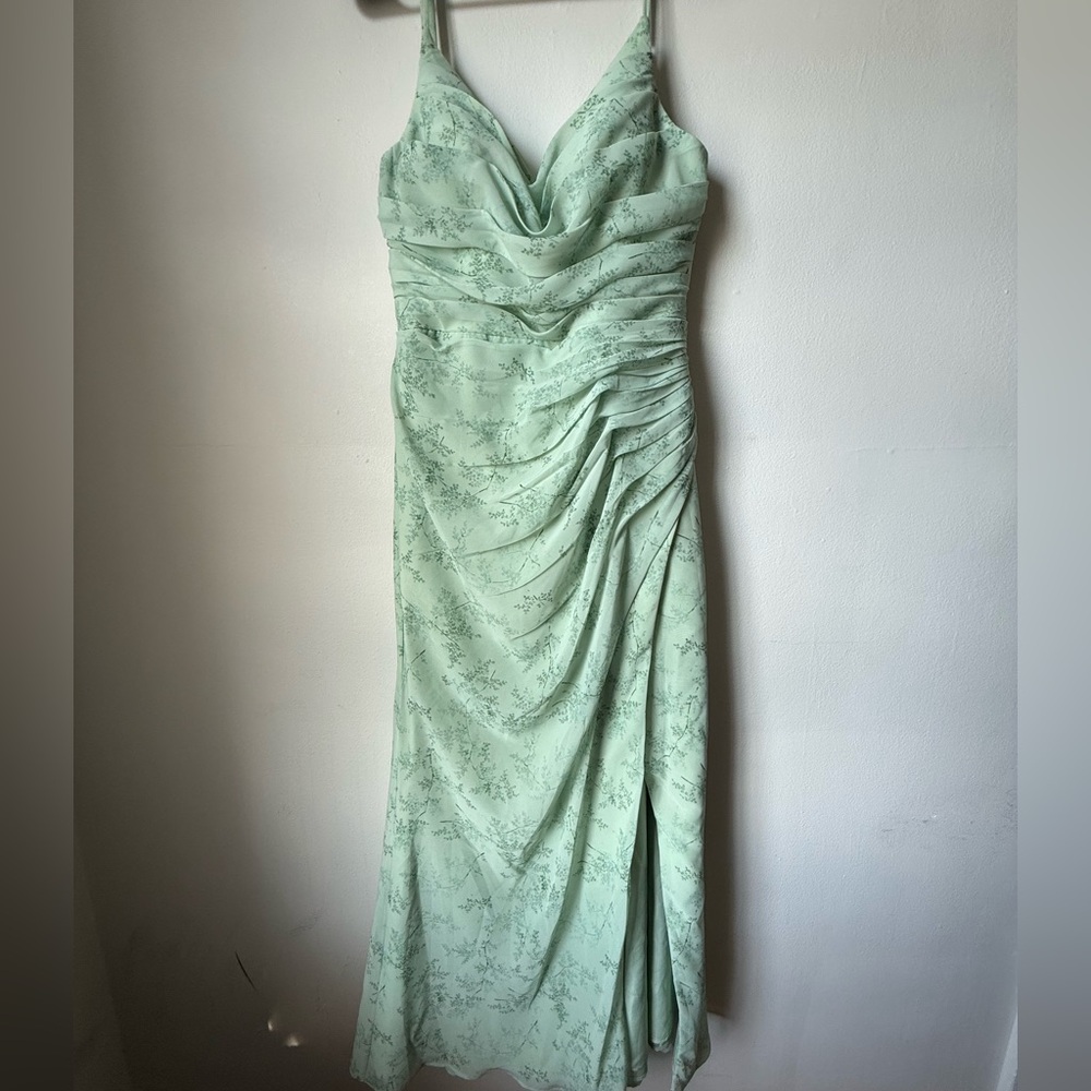 AZAZIE Deandra Green Fern Floral Bridesmaid Dress - Picture 2 of 11